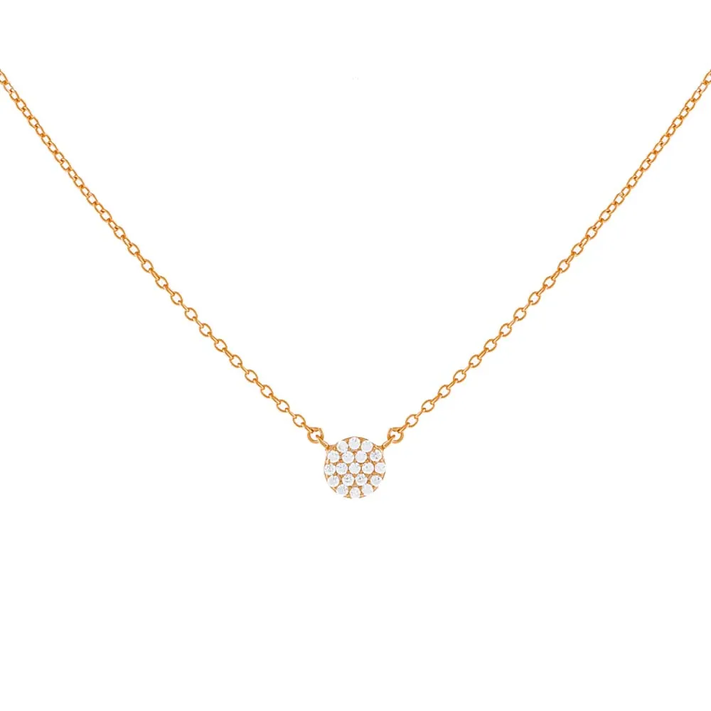 Round Pavé Disc Necklace sold by Adina Eden's product image thumbnail 5