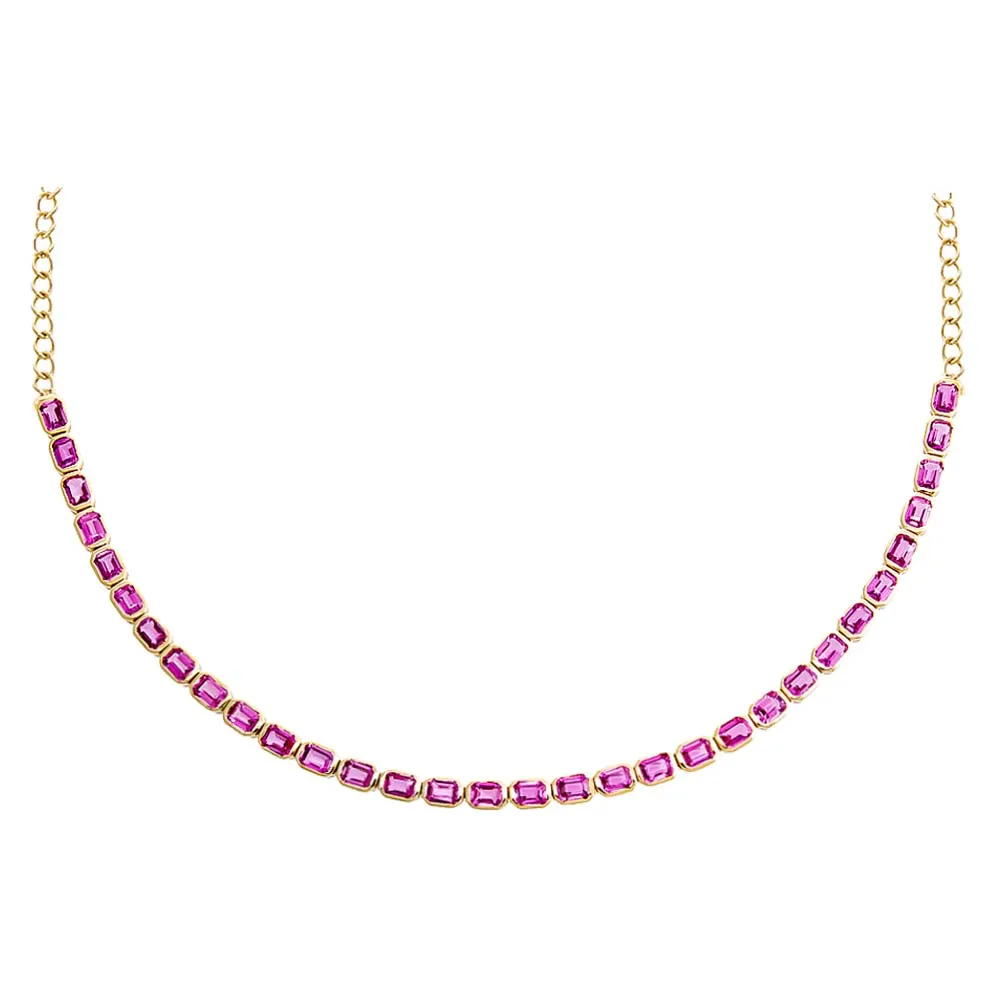 Ruby Baguette Tennis Choker 14K sold by Adina Eden's product image thumbnail 2