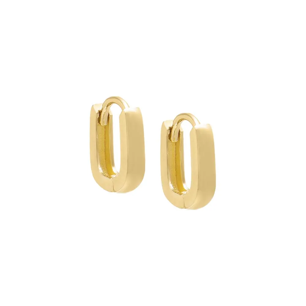 Thin Paperclip Hoop Earring 14K sold by Adina Eden's