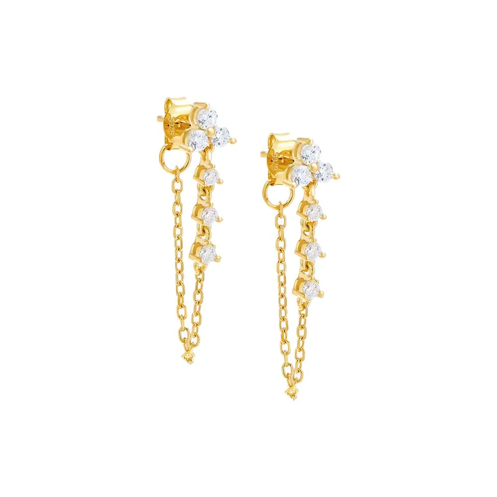 CZ Trio Cluster Front Back Stud Earring sold by Adina Eden's