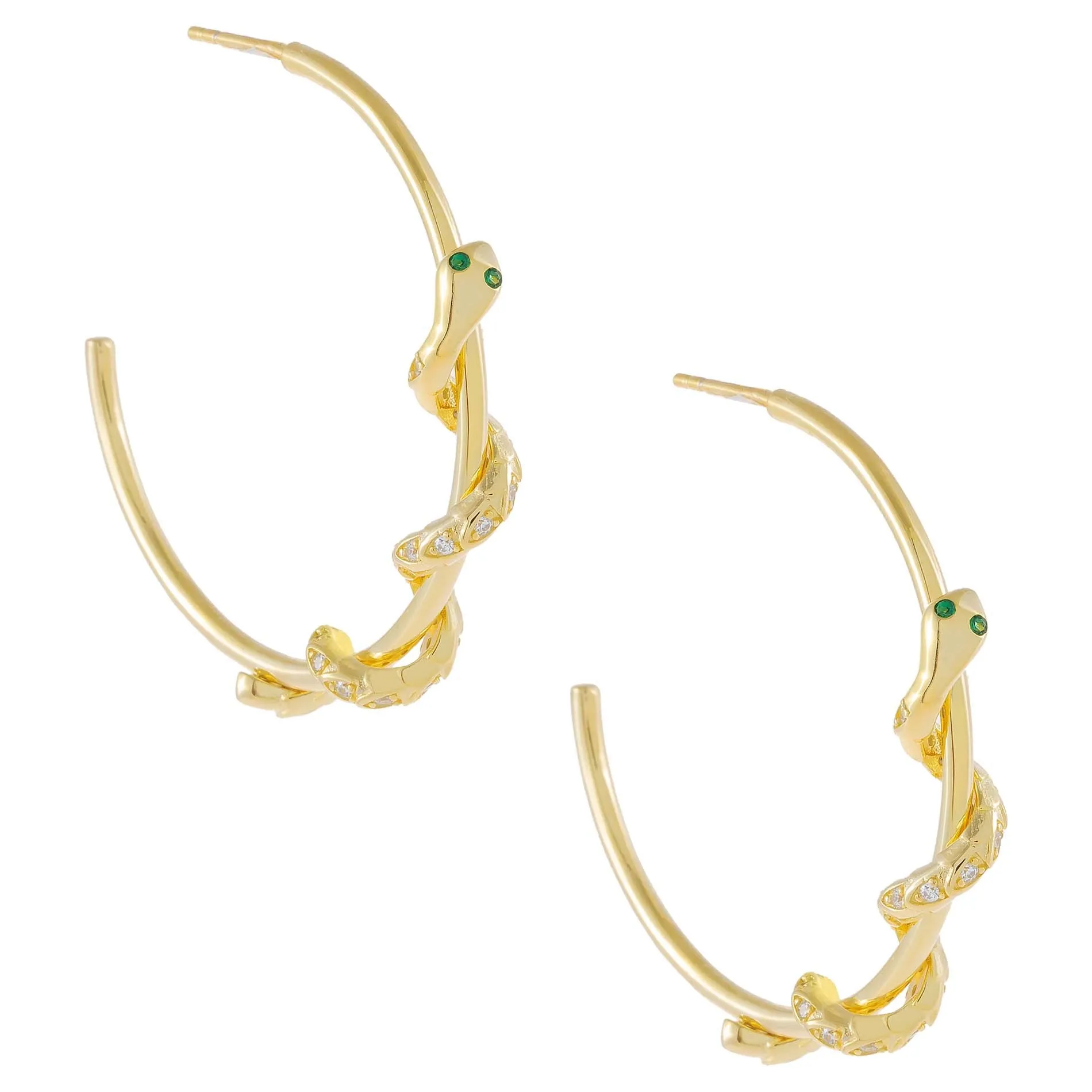 CZ Snake Wrapped Hoop Earring sold by Adina Eden's