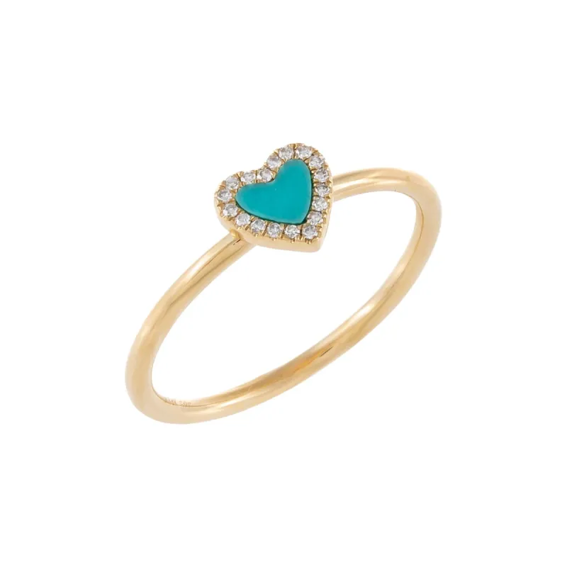 Diamond Turquoise Heart Ring 14K sold by Adina Eden's