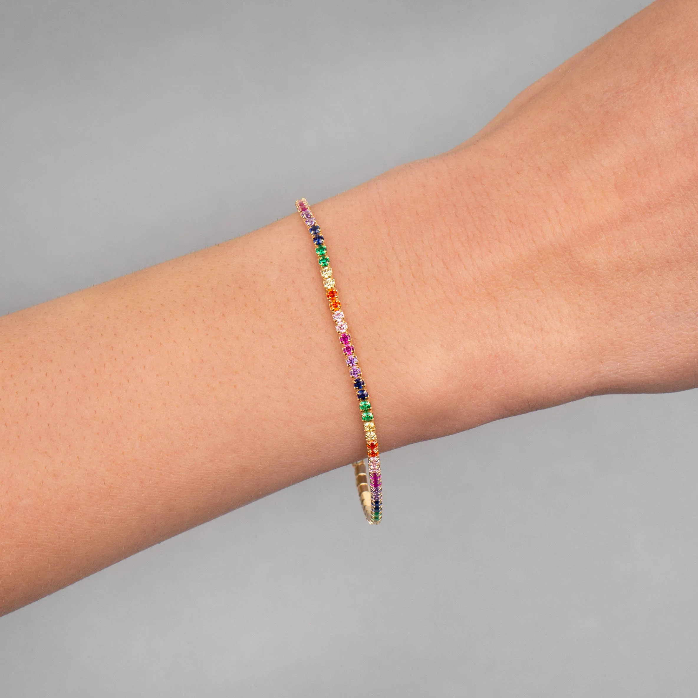 Rainbow Tennis Bracelet sold by Adina Eden's product image thumbnail 2