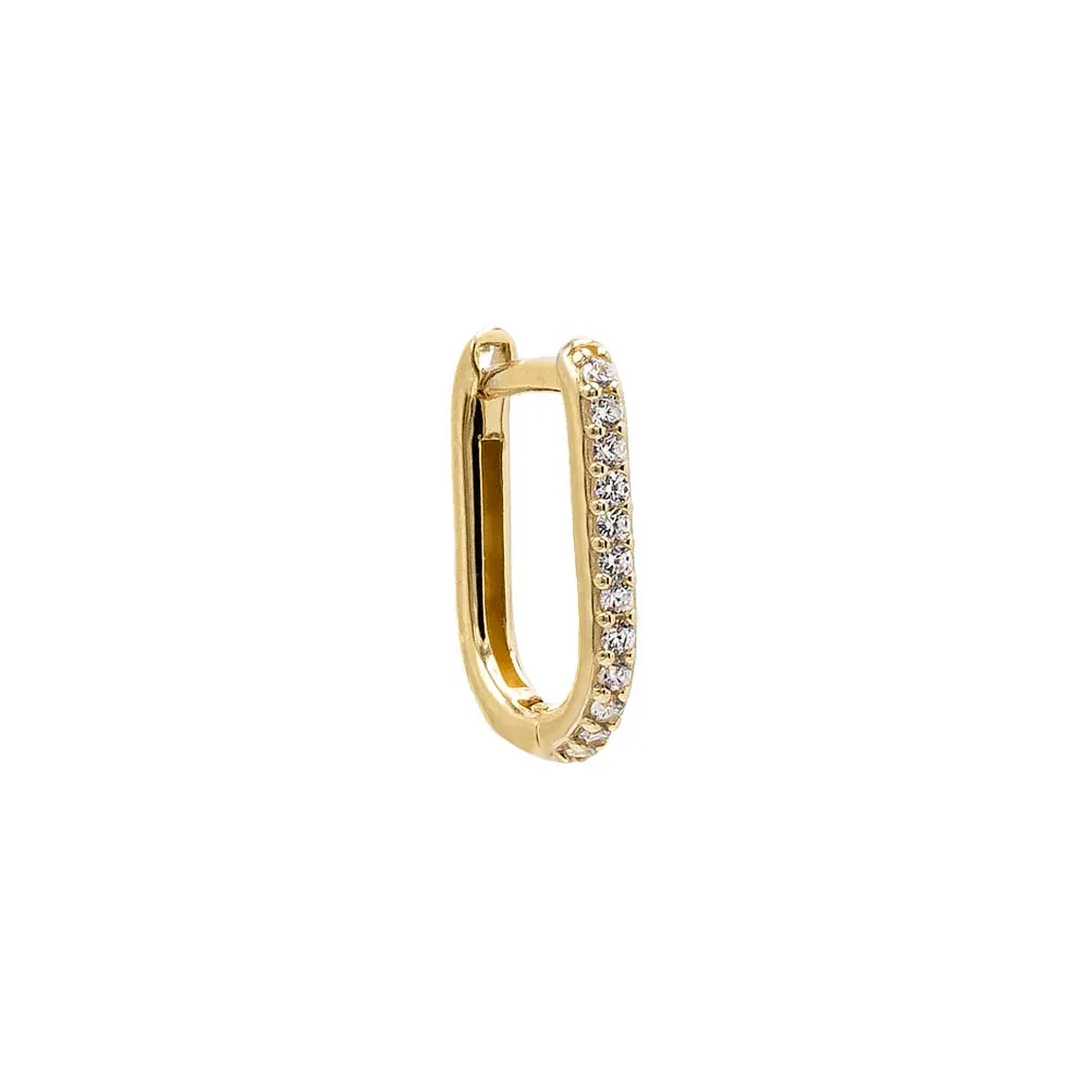 CZ Pave U-Shape Huggie Earring 14K sold by Adina Eden's product image thumbnail 3