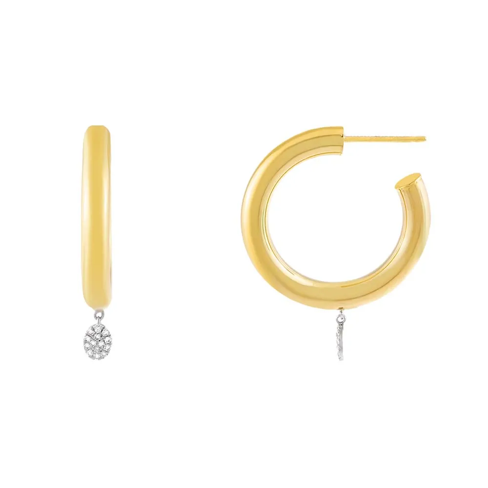 Charmed Diamond Hoop Earring 14K sold by Adina Eden's product image thumbnail 3
