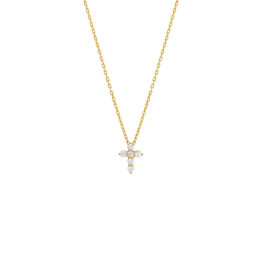 CZ Cross Necklace sold by Adina Eden's
