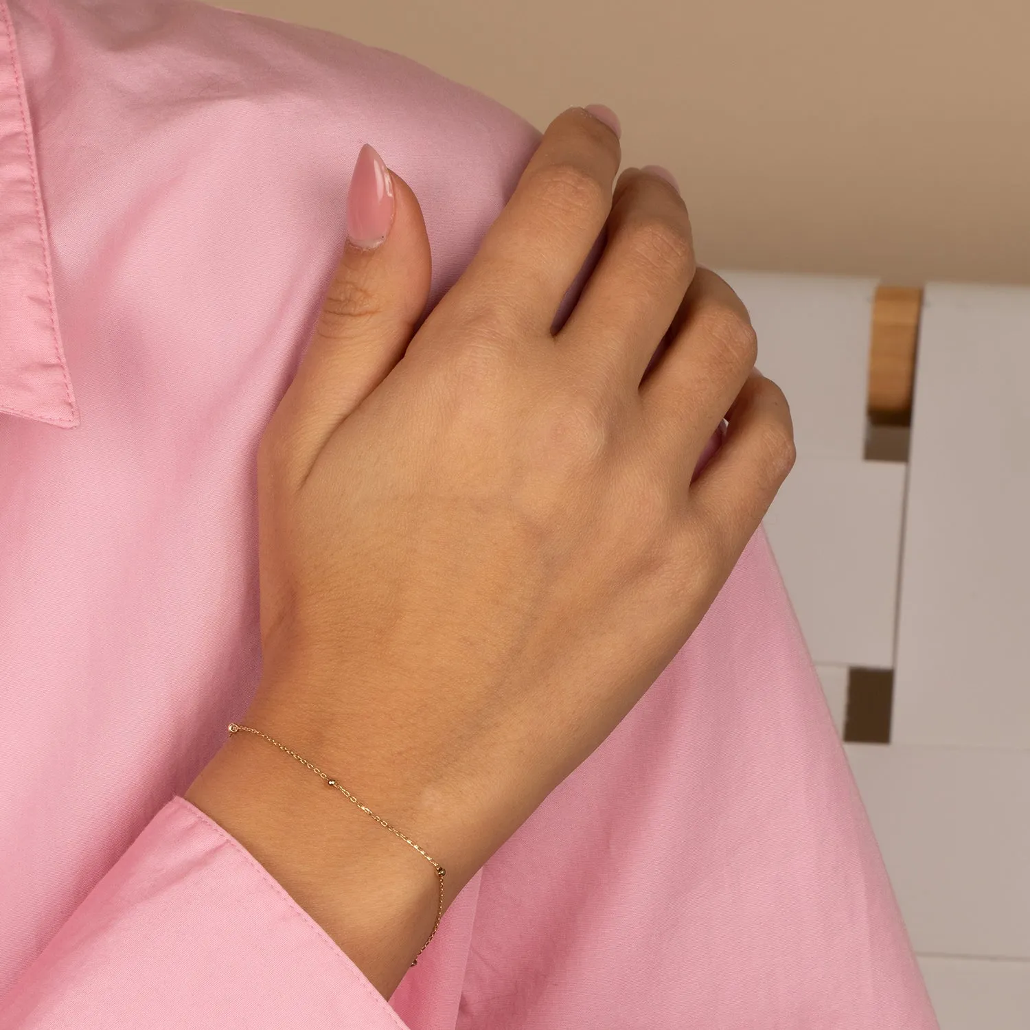 Solid Ball Chain Bracelet 14K sold by Adina Eden's product image thumbnail 2