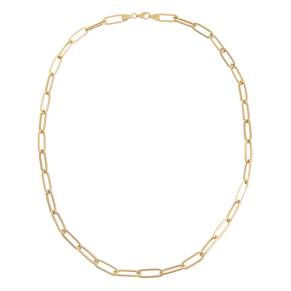 Large Paperclip Necklace 14K sold by Adina Eden's product image thumbnail 3