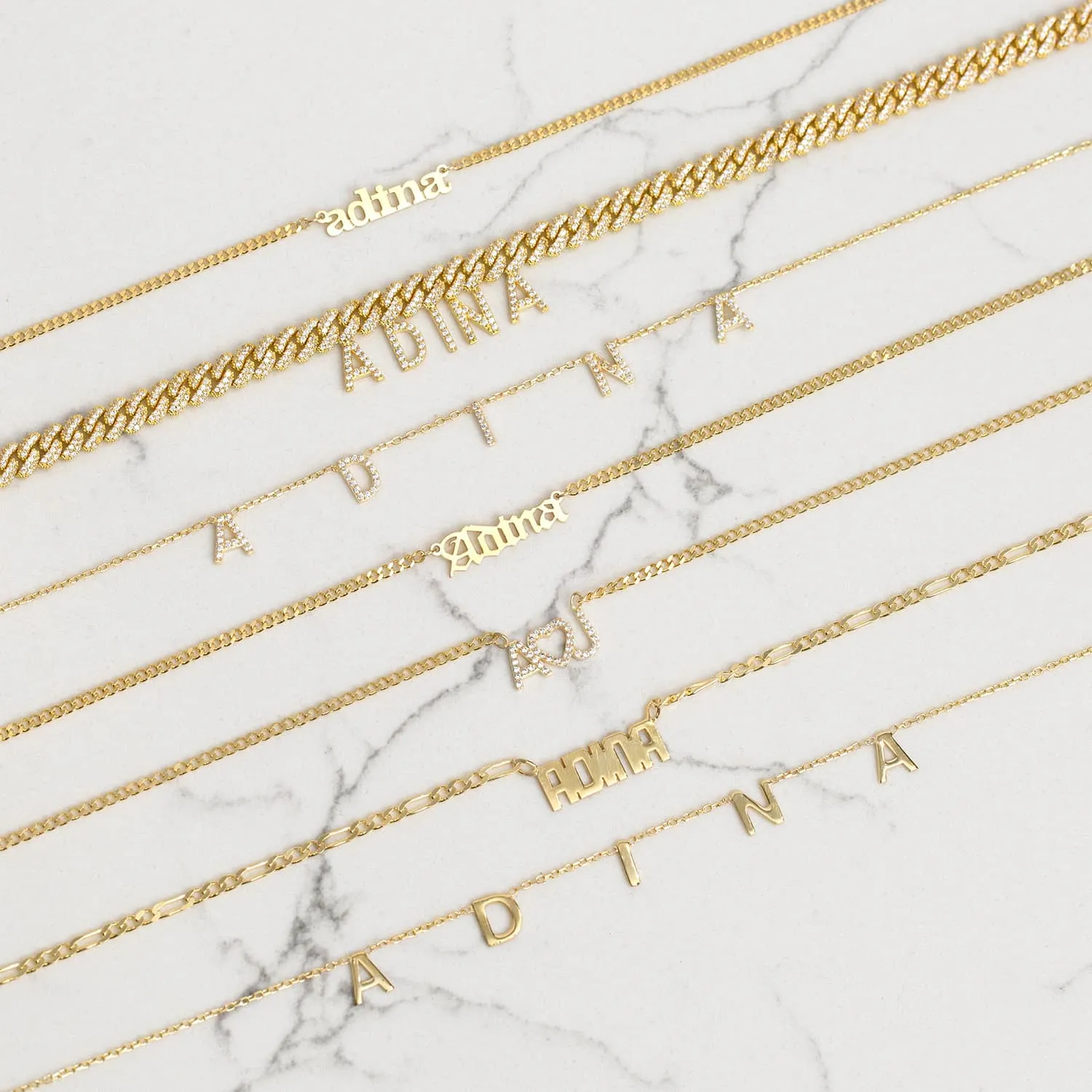 Gothic Nameplate Choker 14K sold by Adina Eden's product image thumbnail 3