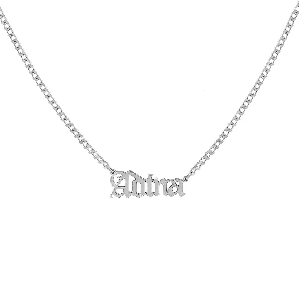 Gothic Nameplate Choker 14K sold by Adina Eden's product image thumbnail 4