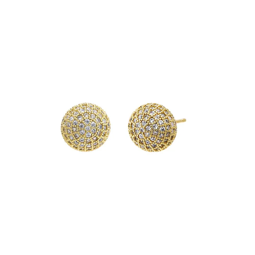 Pave Ball Stud Earring sold by Adina Eden's