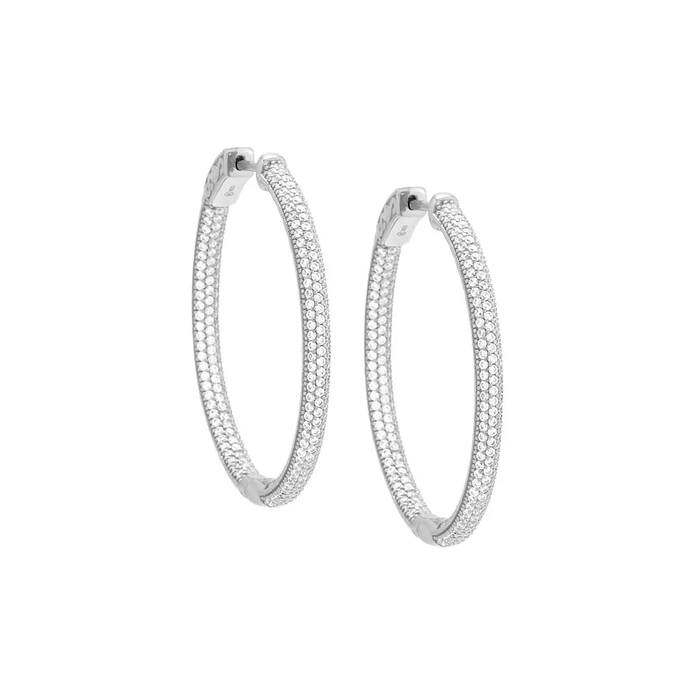 Pavé Oval Large Hoop Earring sold by Adina Eden's product image thumbnail 2