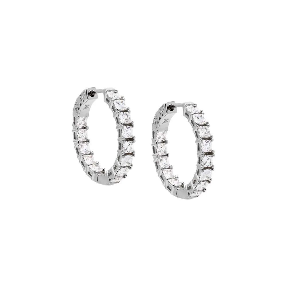 Fancy CZ Princess Cut Hoop Earring sold by Adina Eden's product image thumbnail 5