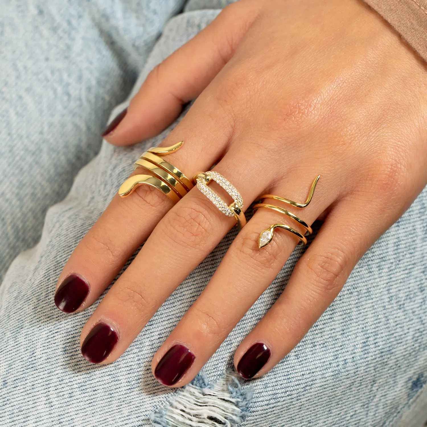 Pavé Link Ring sold by Adina Eden's product image thumbnail 2