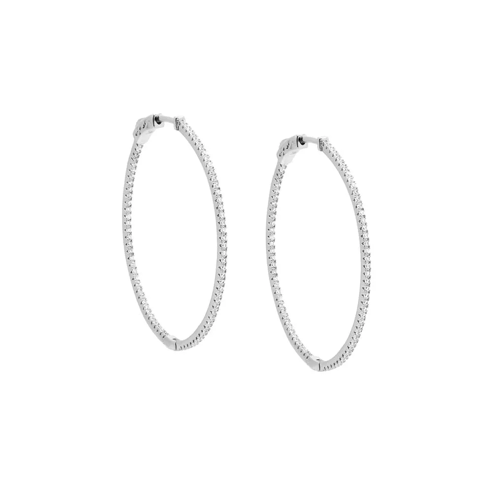 Fancy Thin CZ Open Hoop Earring sold by Adina Eden's product image thumbnail 2