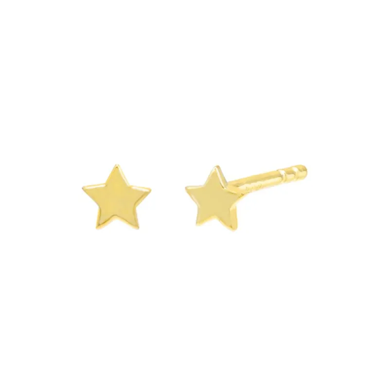 Tiny Solid Star Stud Earring sold by Adina Eden's
