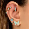 Mini Colored Baguette Stud Earring sold by Adina Eden's