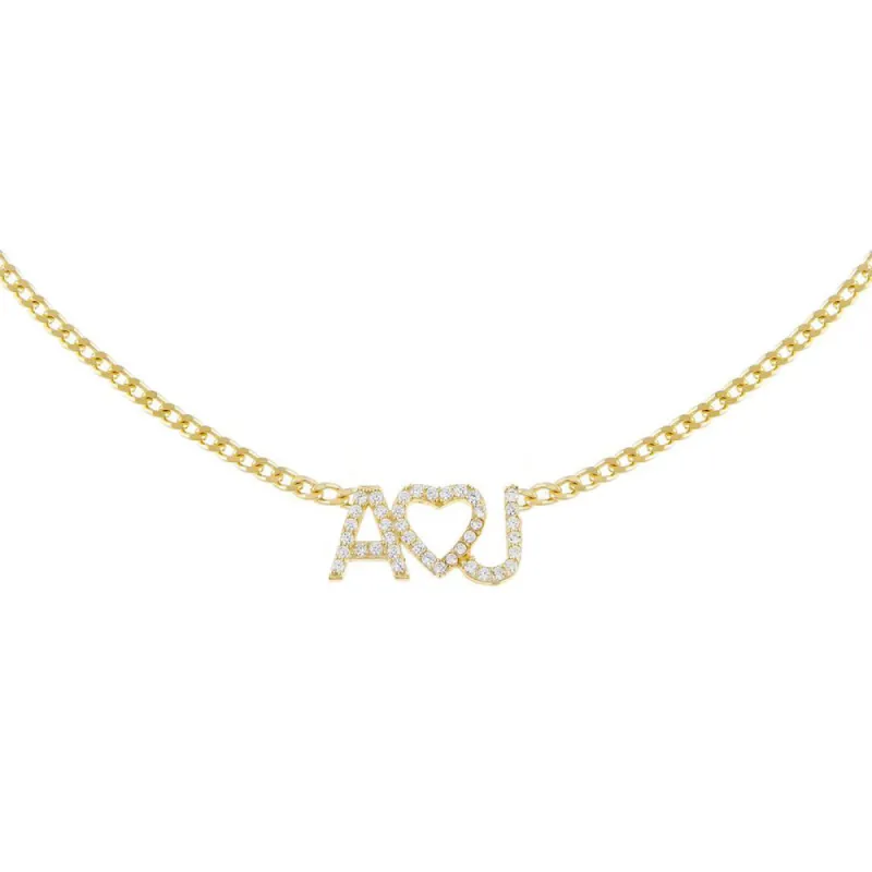 Pavé Heart Nameplate Choker sold by Adina Eden's