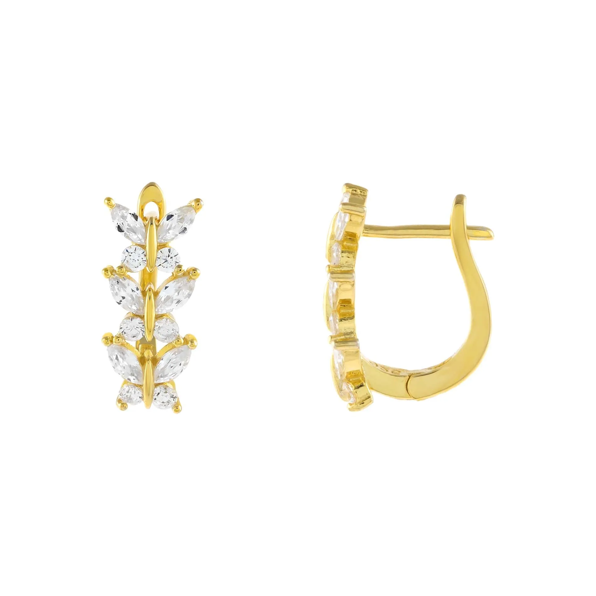 CZ Crystal Triple Butterfly Huggie Earring sold by Adina Eden's