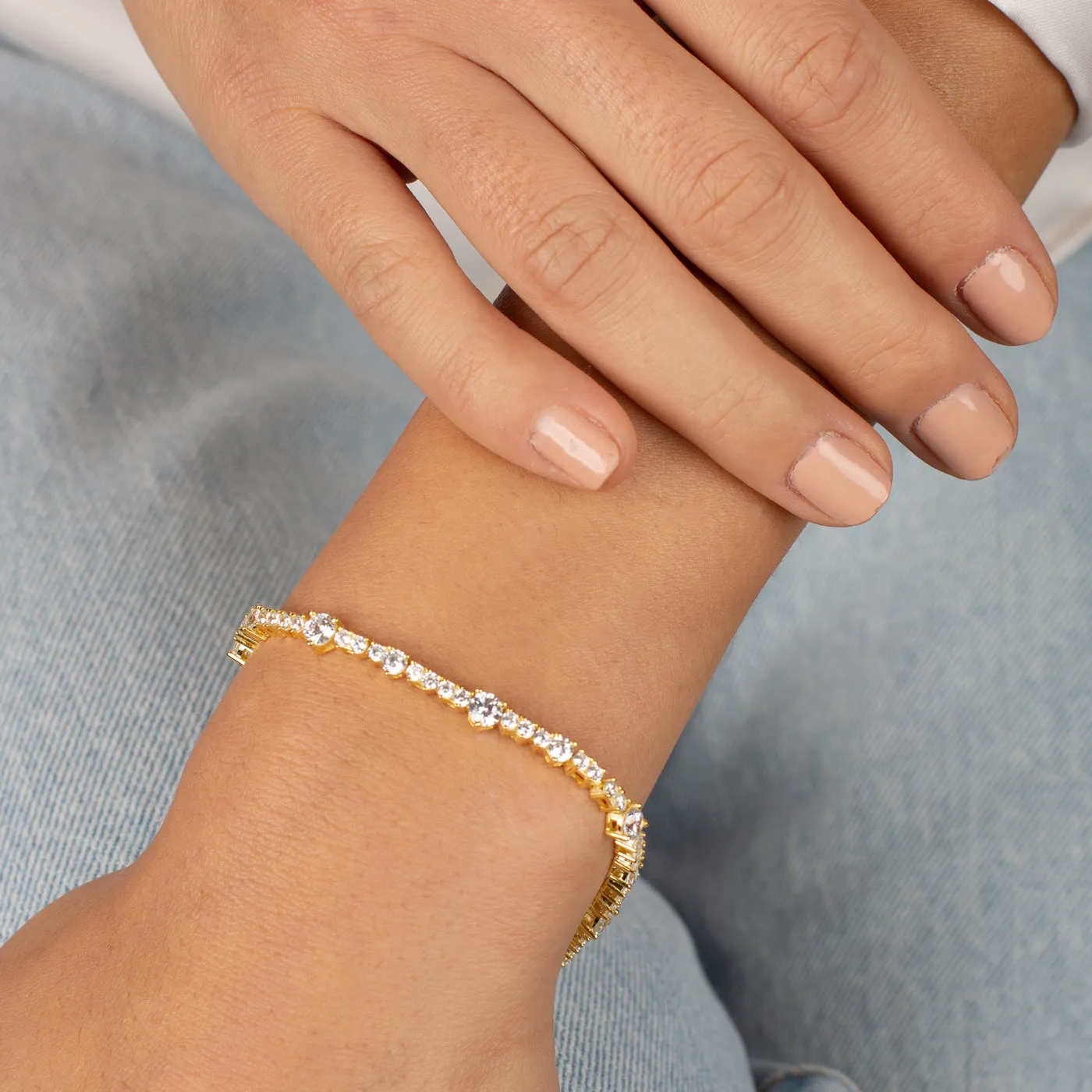 Accented Three Prong Tennis Bracelet sold by Adina Eden's product image thumbnail 2