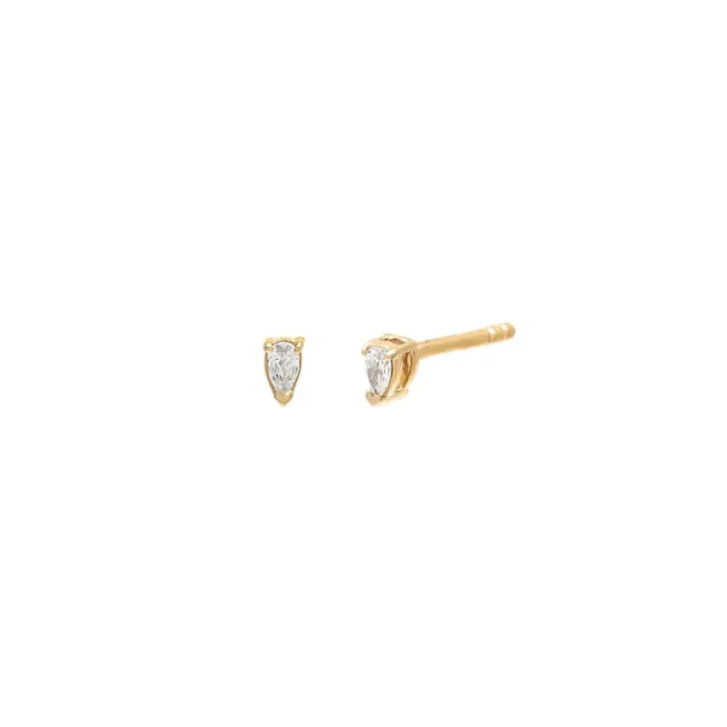 Itty Bitty Diamond Teardrop Stud Earring 14K sold by Adina Eden's