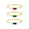 CZ Colored Dainty Baguette Ring Set sold by Adina Eden's