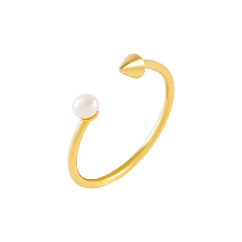 Pearl X Spike Ring sold by Adina Eden's