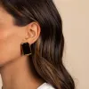Solid Large Rectangle Button Stud Earring sold by Adina Eden's