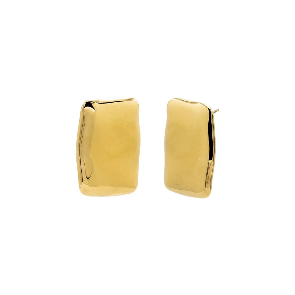 Solid Large Rectangle Button Stud Earring sold by Adina Eden's