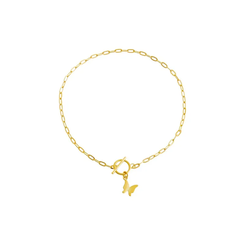 Solid Butterfly Toggle Bracelet sold by Adina Eden's