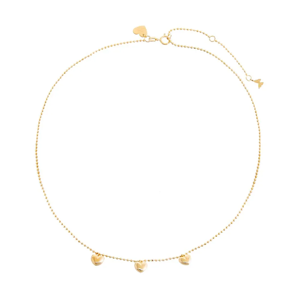 Dangling Puffy Hearts Necklace 14K sold by Adina Eden's product image thumbnail 3