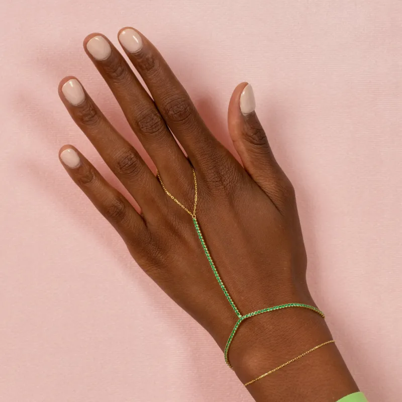 Colored Tennis Hand Chain Bracelet sold by Adina Eden's