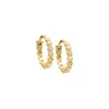 Bezel x Bead Huggie Earring 14K sold by Adina Eden's