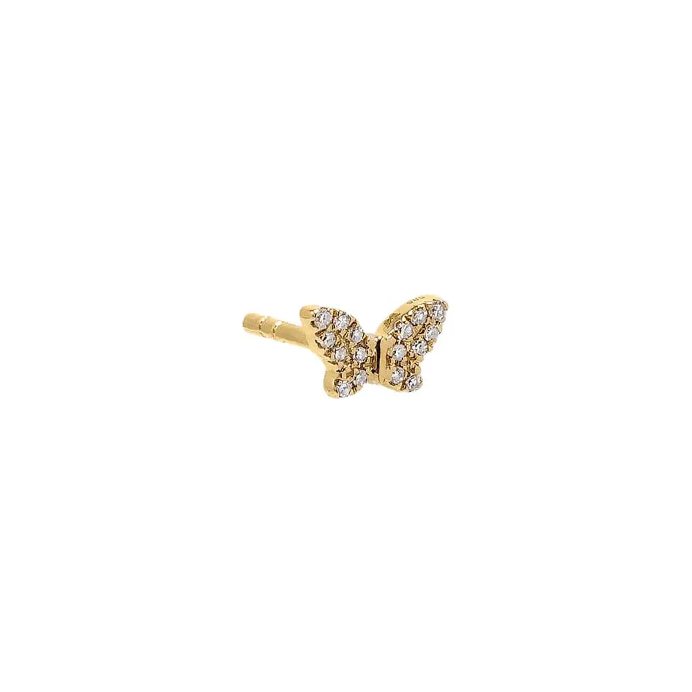 Diamond Pave Mini Butterfly Stud Earring 14K sold by Adina Eden's product image thumbnail 3
