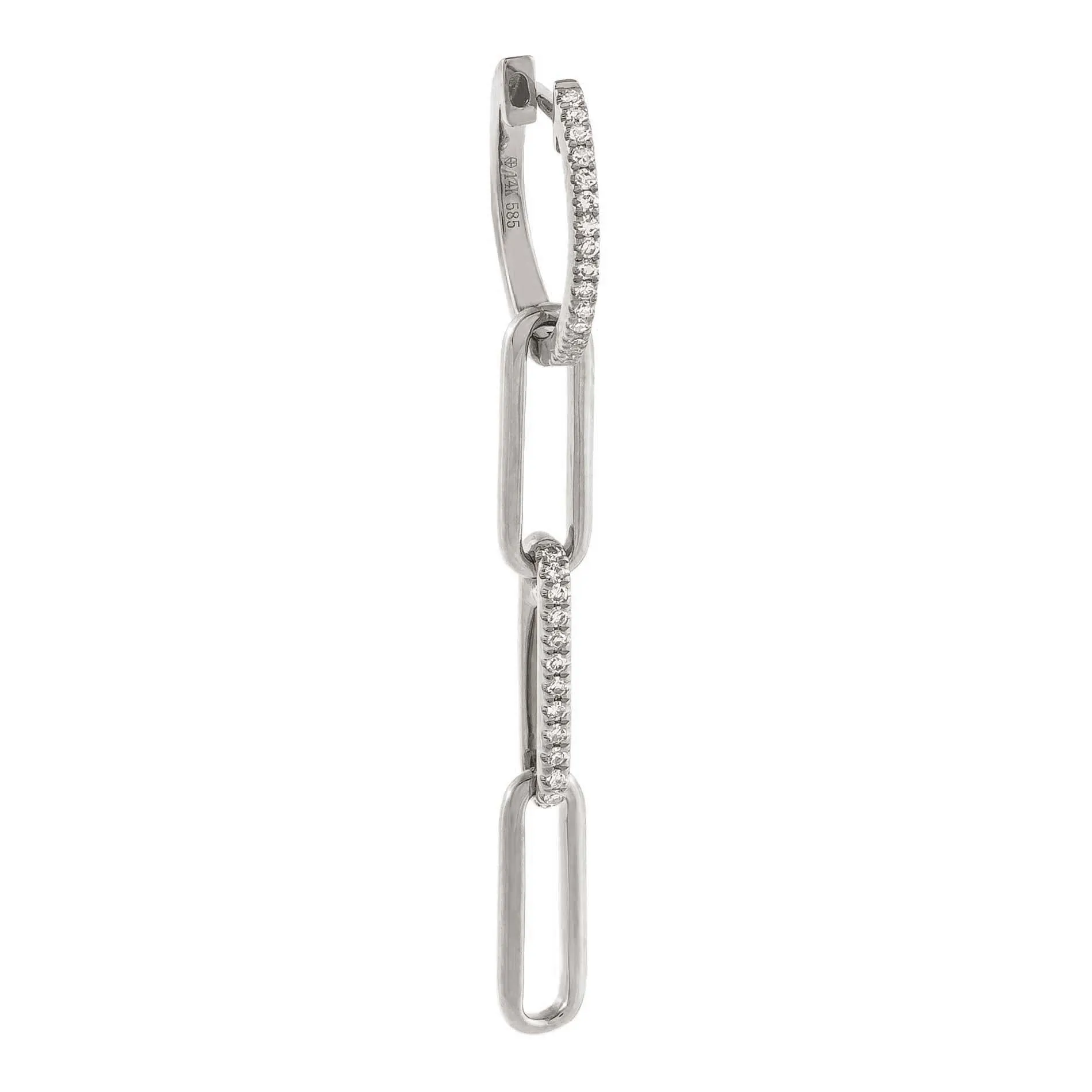 Diamond Paperclip Huggie Earring 14K sold by Adina Eden's product image thumbnail 3