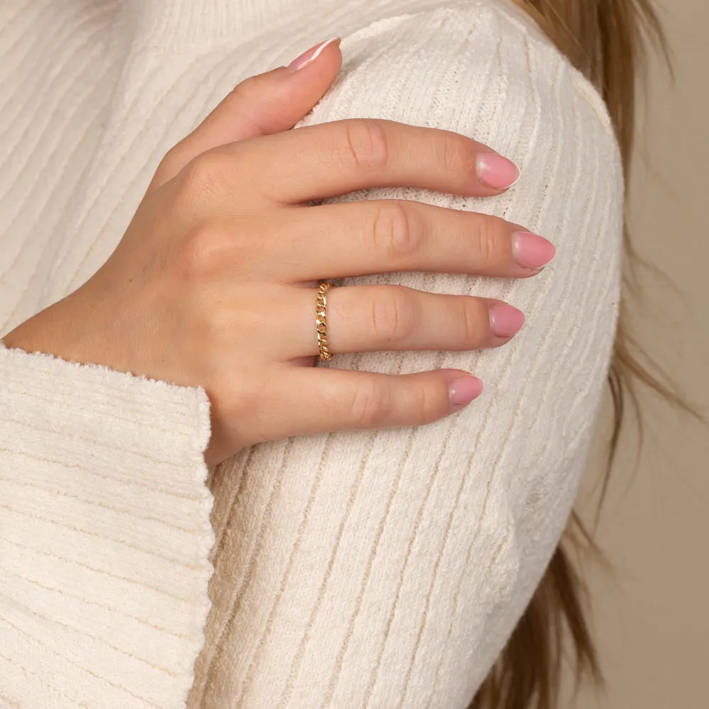 Flat Curb Chain Ring 14K sold by Adina Eden's product image thumbnail 2