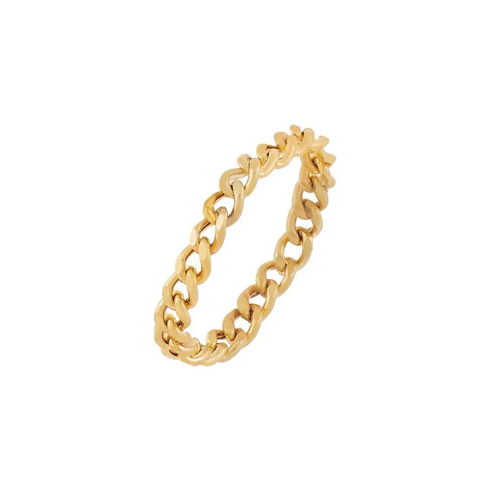 Flat Curb Chain Ring 14K sold by Adina Eden's