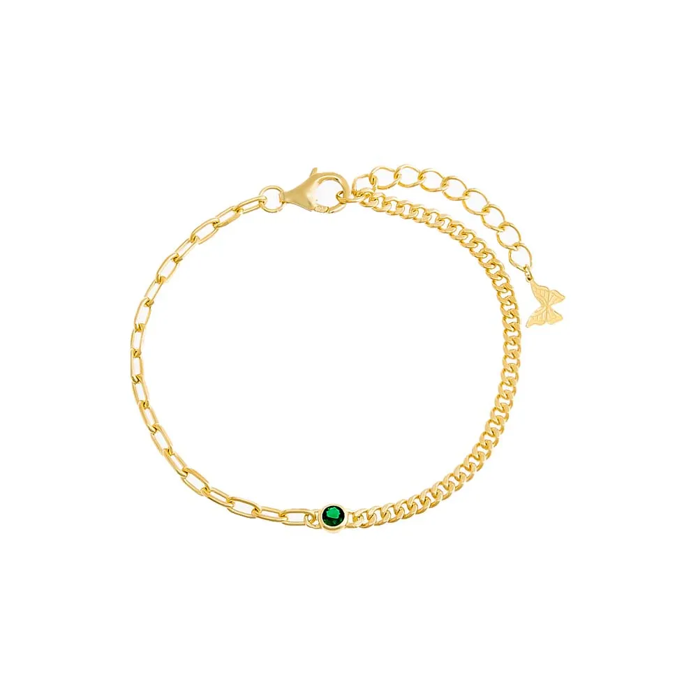 Colored Multi Chain CZ Bezel Bracelet sold by Adina Eden's product image thumbnail 2