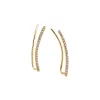 Diamond Pave Curved Bar Ear Climber Earring 14K sold by Adina Eden's