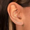 Diamond Pave Curved Bar Ear Climber Earring 14K sold by Adina Eden's