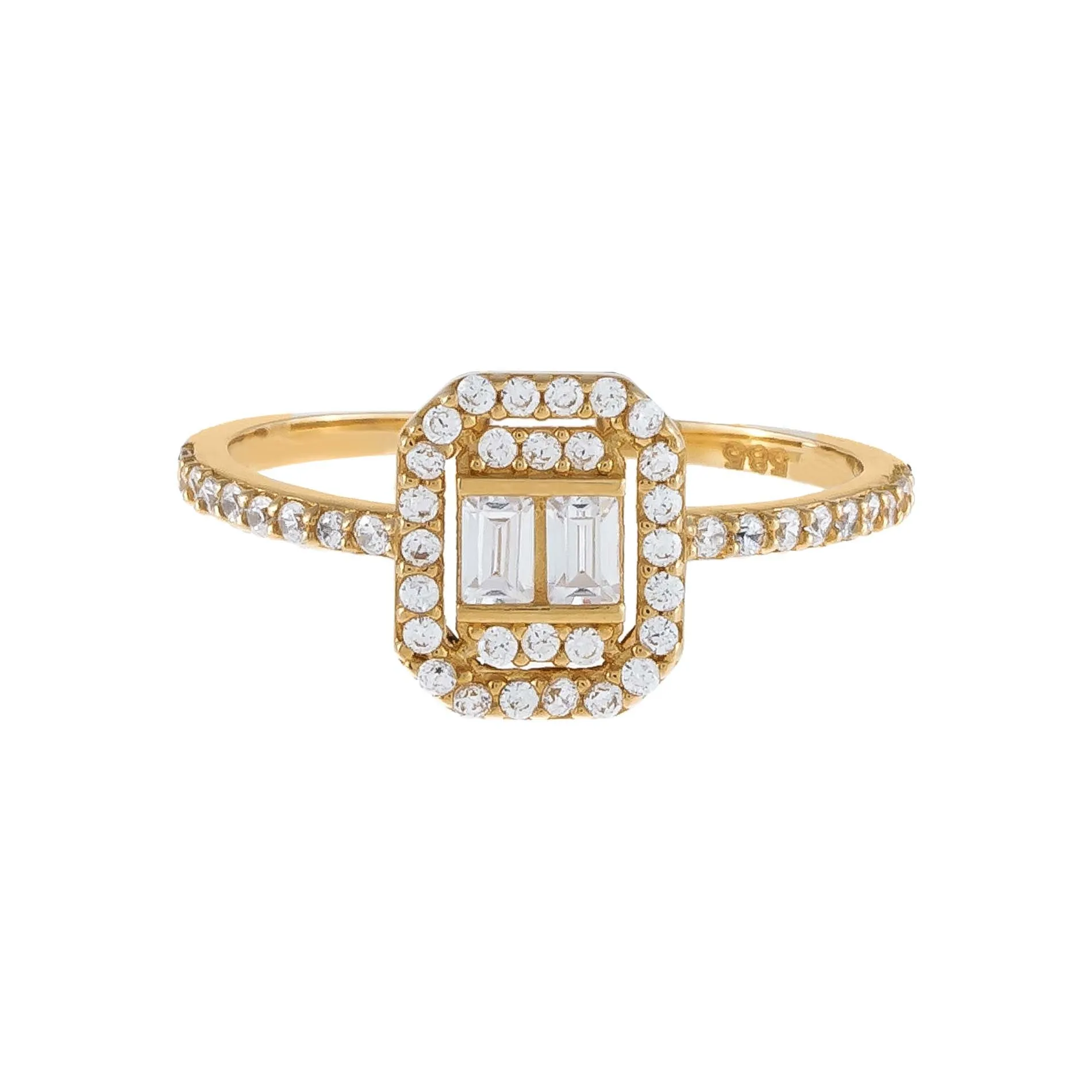 CZ Baguette Ring 14K sold by Adina Eden's product image thumbnail 3