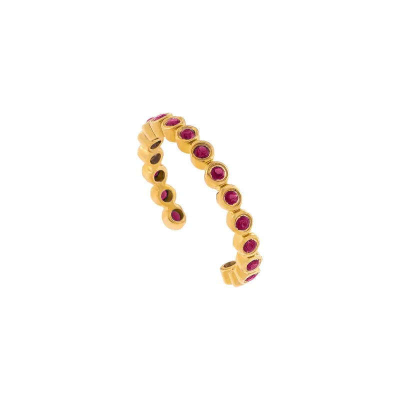 Bezel Gemstone Ear Cuff 14K sold by Adina Eden's
