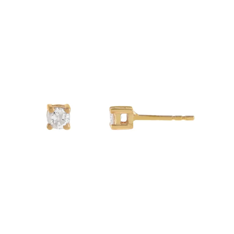 Diamond Tiny Stud Earring 14K sold by Adina Eden's