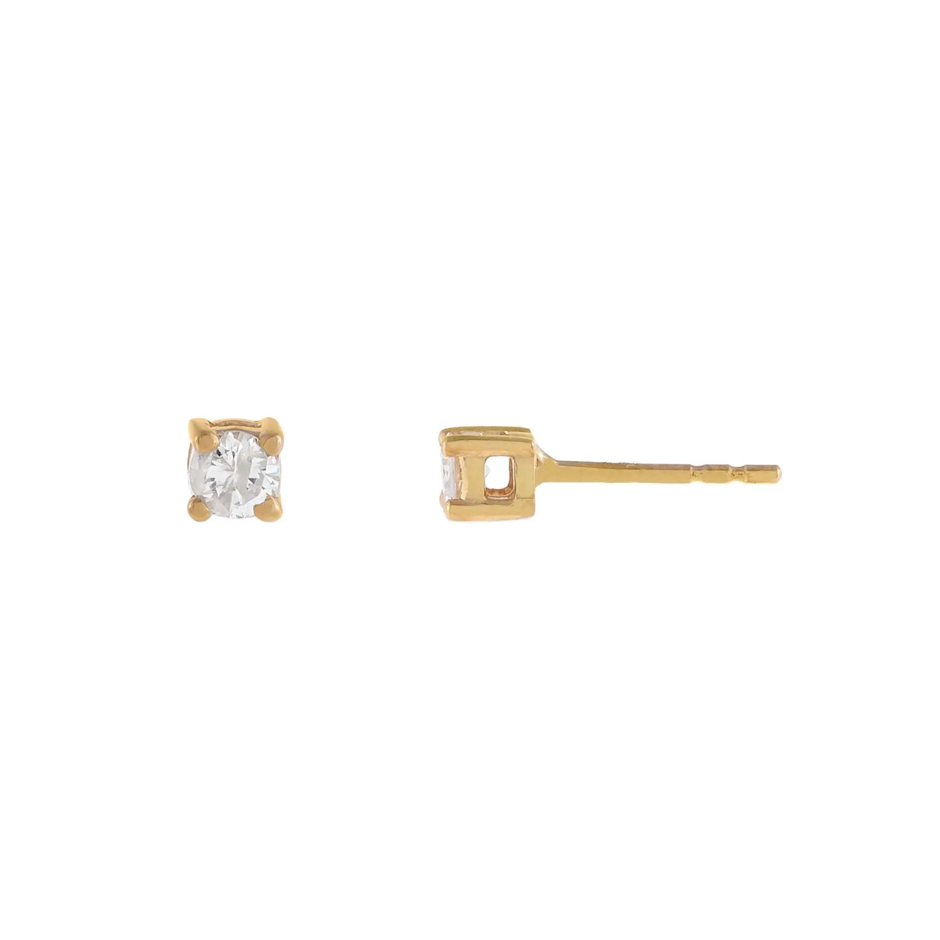 Diamond Tiny Stud Earring 14K sold by Adina Eden's
