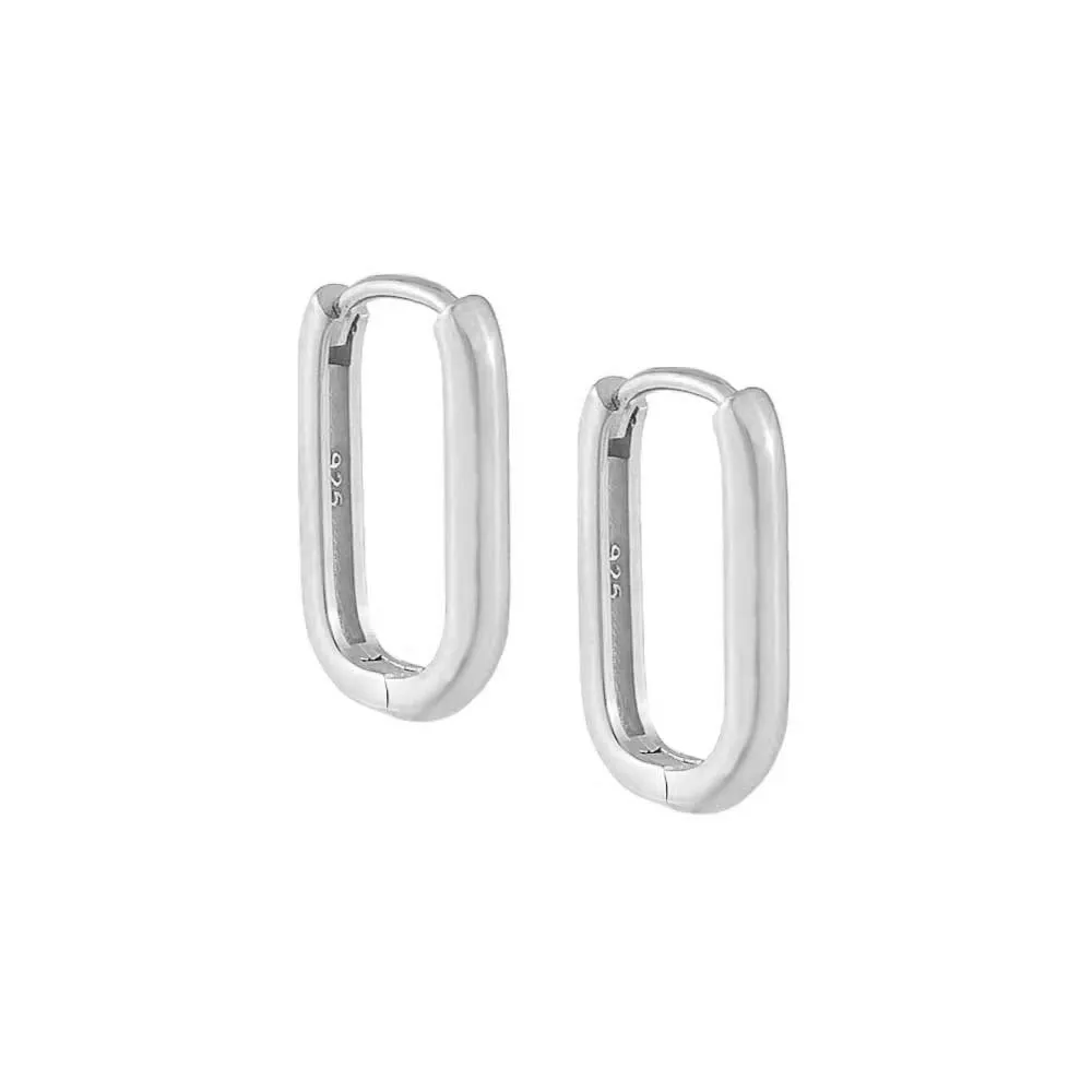 Solid Oval Huggie Earring sold by Adina Eden's product image thumbnail 3
