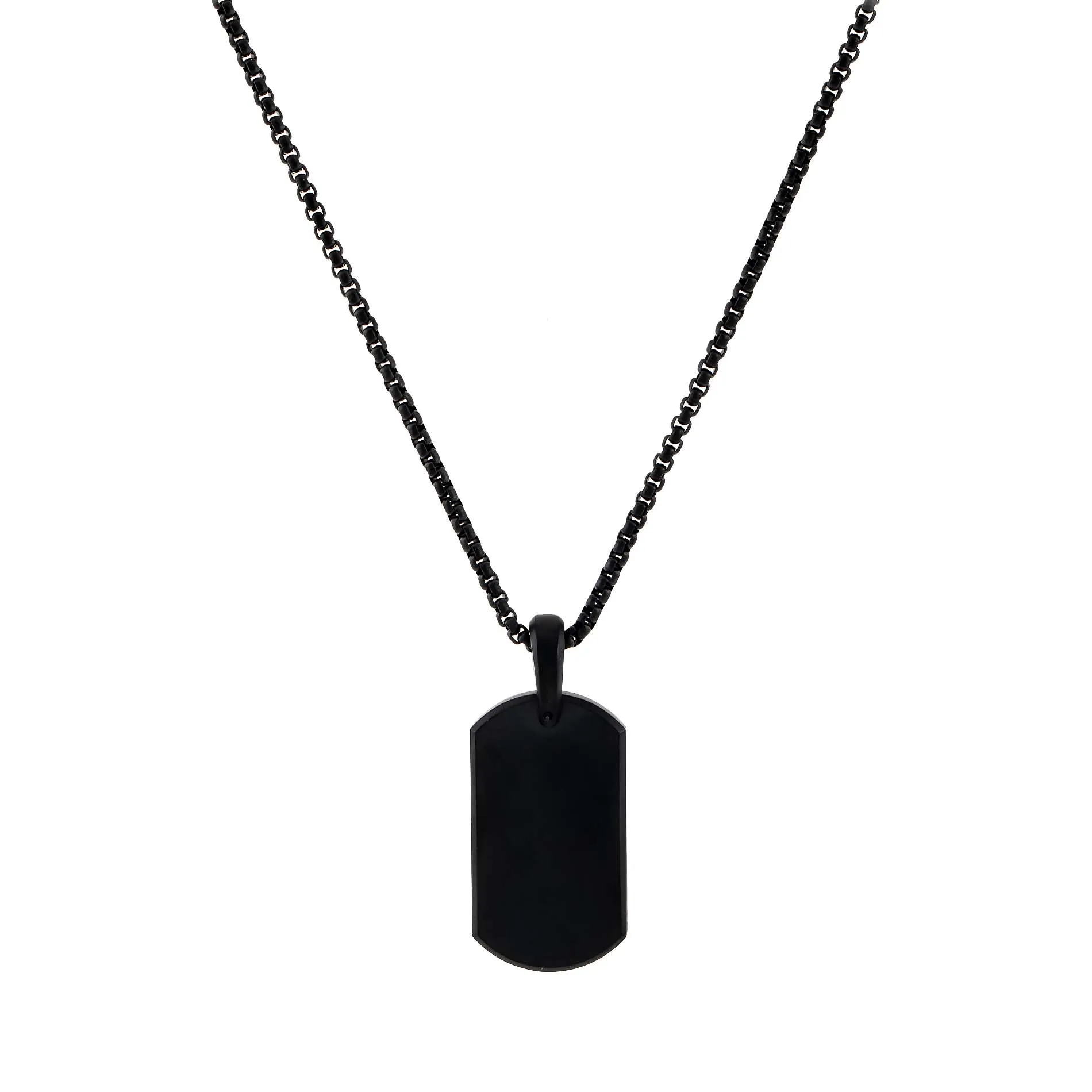 Onyx Matte Dog Tag Necklace sold by Adina Eden's