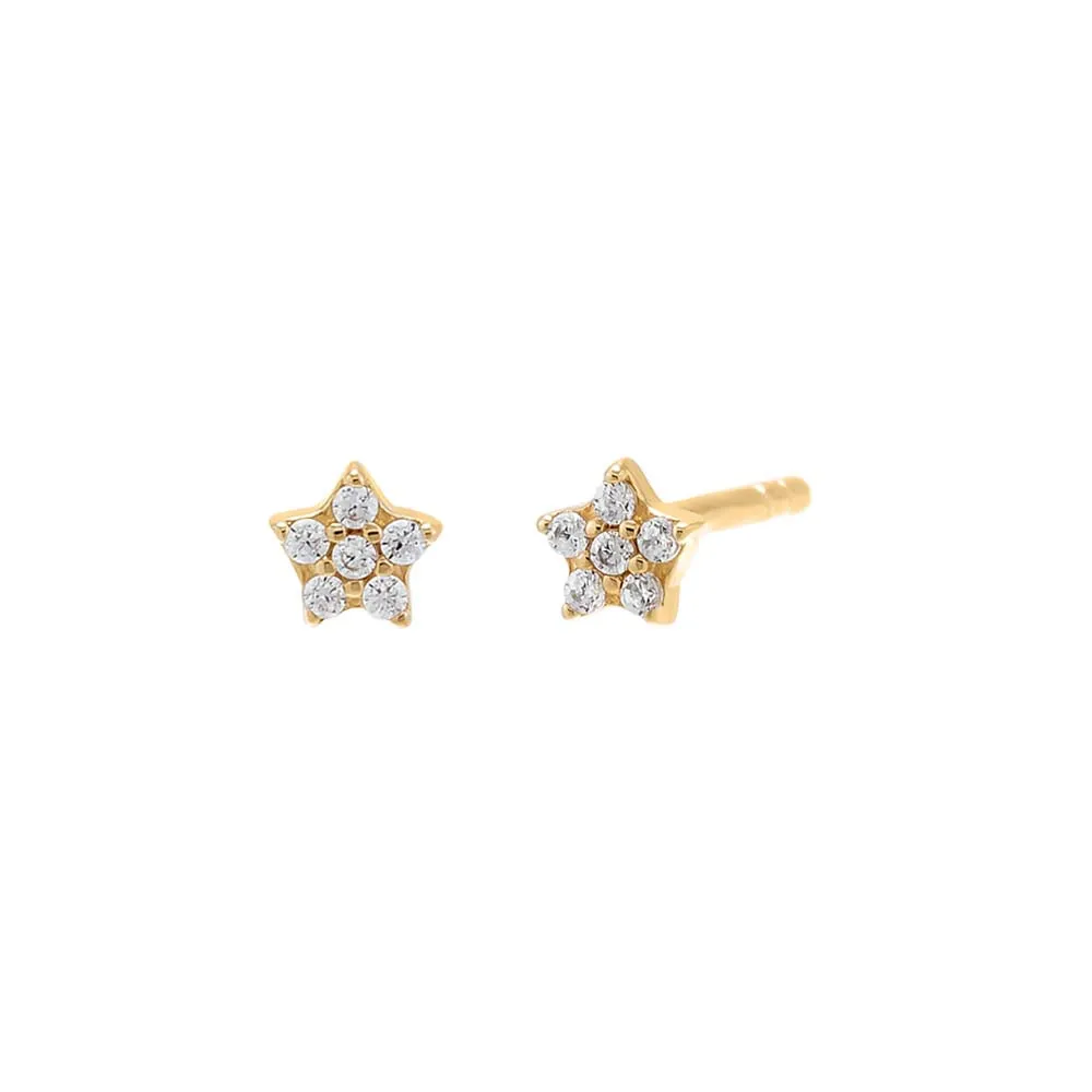 Itty Bitty CZ Flower Stud Earring 14K sold by Adina Eden's