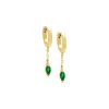 Colored Marquise Dangling Chain Huggie Earring sold by Adina Eden's