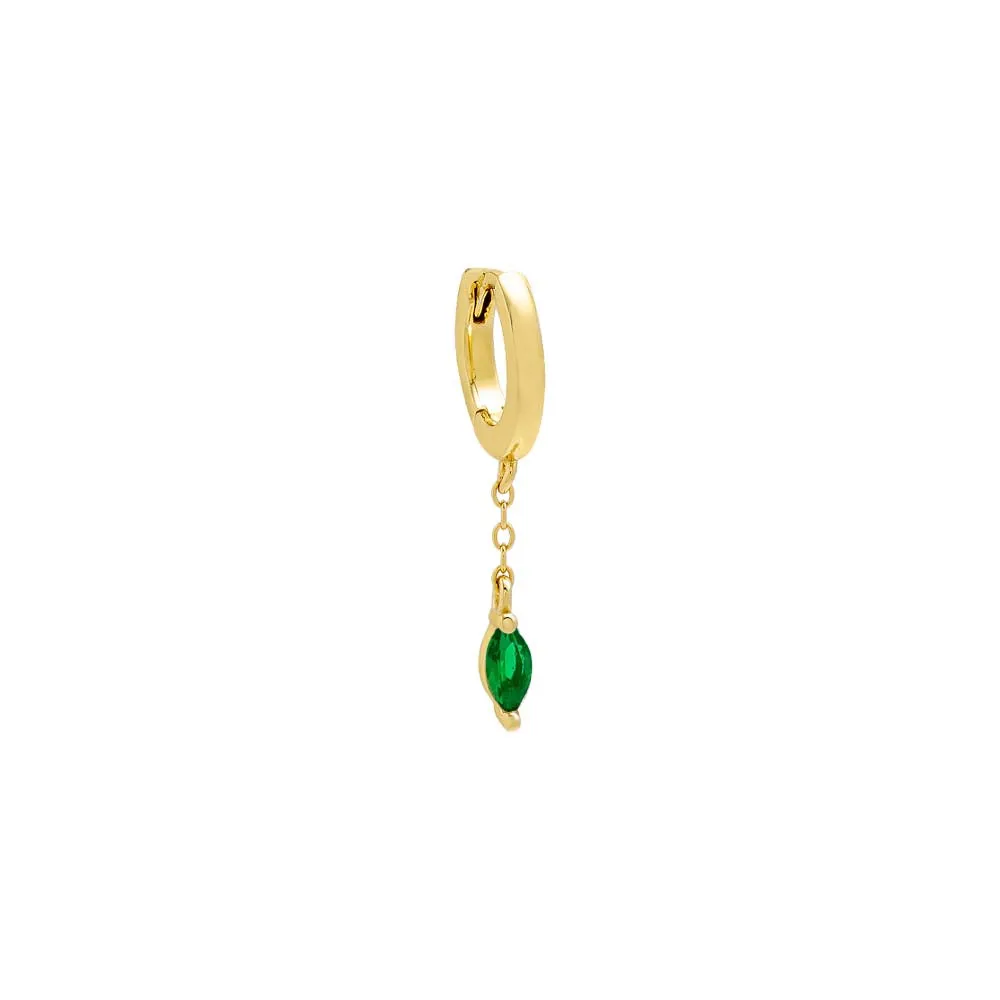 Colored Marquise Dangling Chain Huggie Earring sold by Adina Eden's product image thumbnail 3
