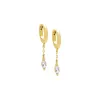Colored Marquise Dangling Chain Huggie Earring sold by Adina Eden's